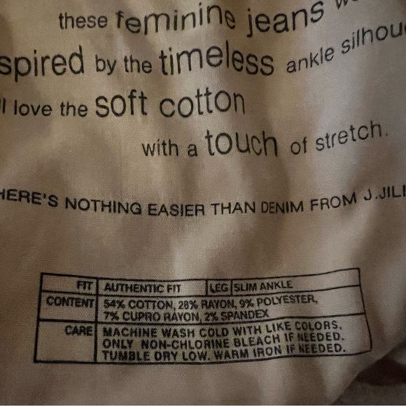 J Jill White Denim Authentic Fit Slim Ankle Jeans Size 16 - Picture 7 of 8